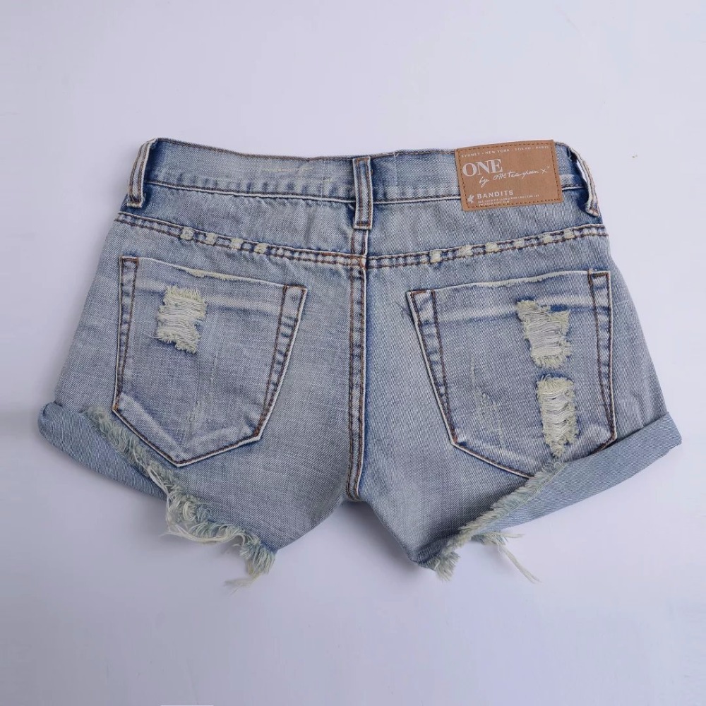 Buy Dropshipping Womens Jeans Online, Cheap Vintage Ripped Hole Fringe Denim Thong Shorts Women