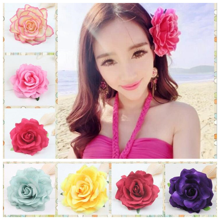 

18 Color choose Wedding hairstyle Bridal Rose Flower Hairpin Brooch Party Bridesmaid Hair Clip Hair Band Girls Hair Accessory