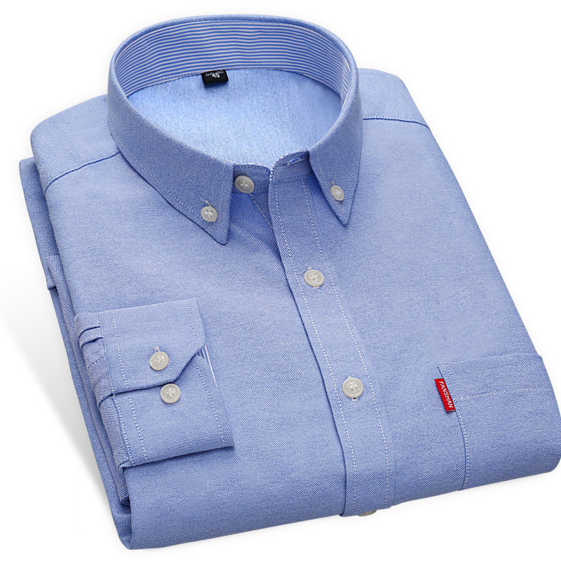

New Arrival Oxford Men Shirts Slim Fit Solid Color Long Sleeve Autumn Business Male Casual Shirts 56% Cotton High Quality, A819