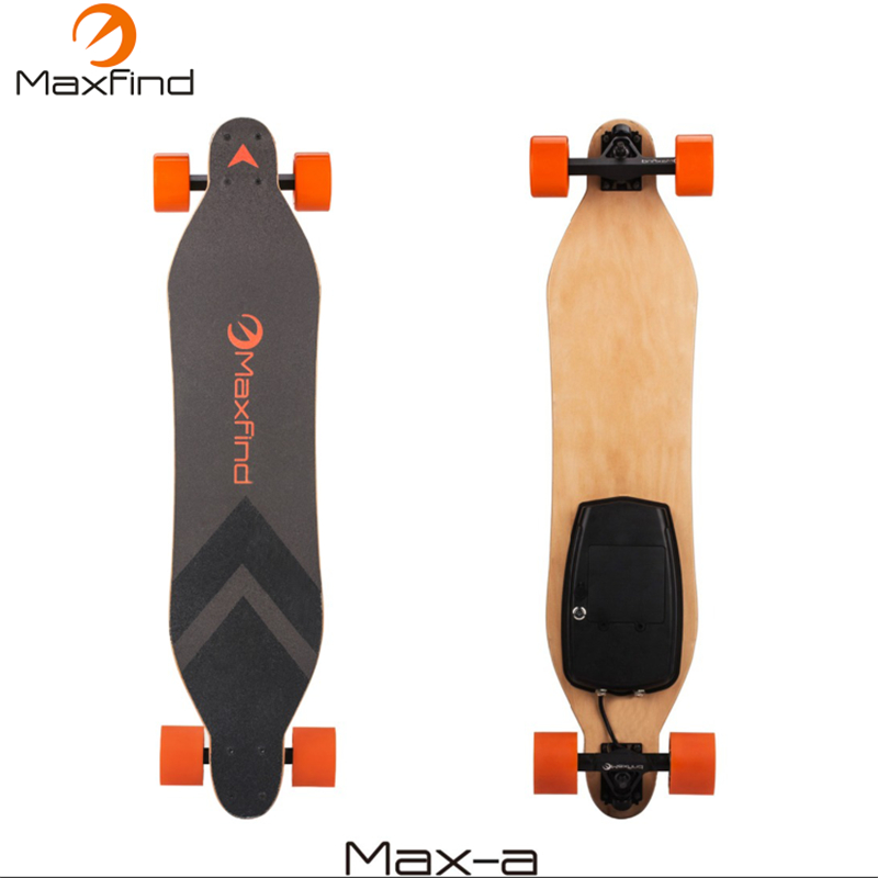 Maxfind electric skateboard longboard four wheel with 600W hub single motor wireless remote controller-image-427194176