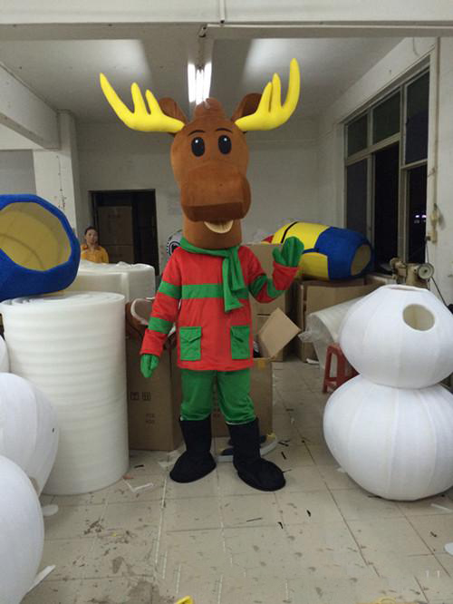 

2018 High quality hot Christmas deer mascot costume cute cartoon clothing factory customized private custom, As picture