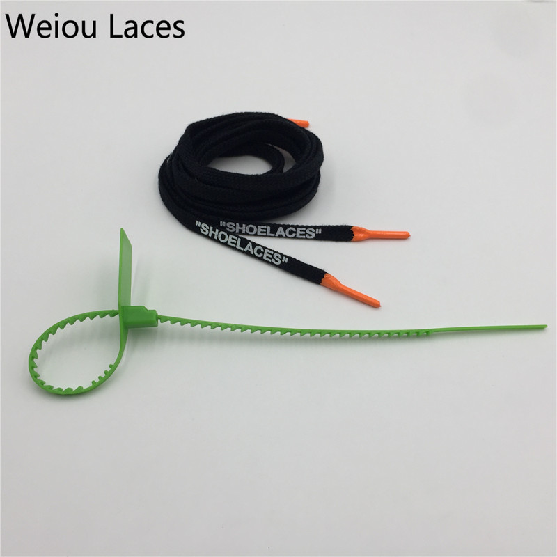 

Weiou Fashionable Flat Cotton Printing "SHOELACES" Strings With Silicone Tips Shoe Laces With Colorful Zip Tie Double Layer Printed Letters