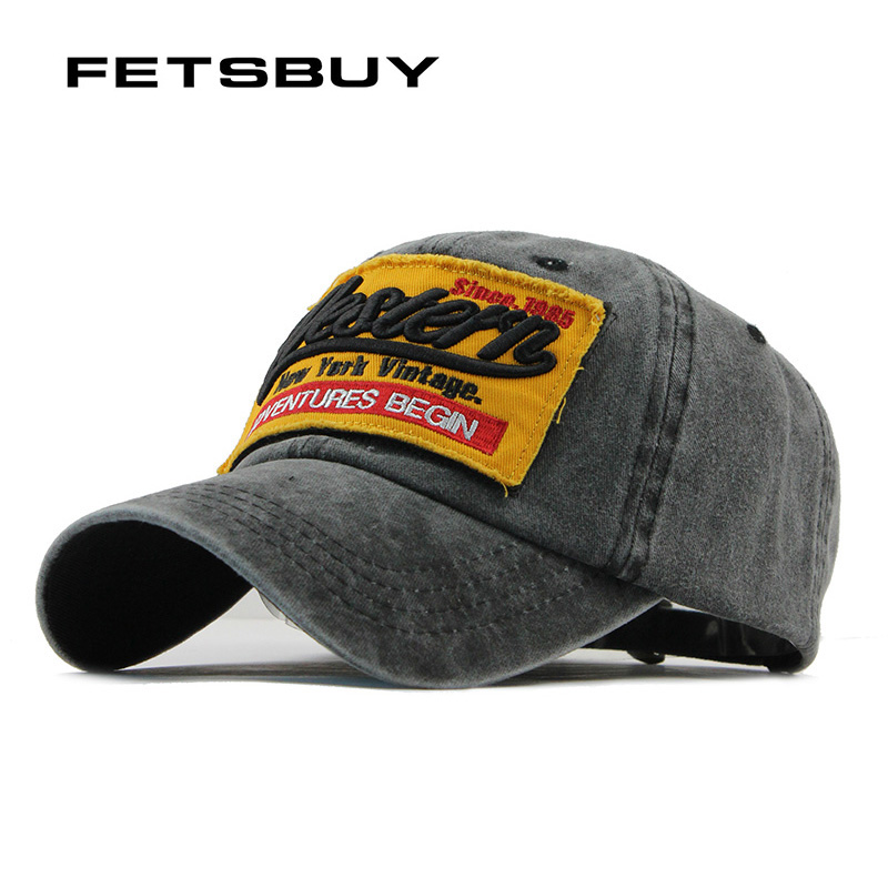 

FETSBUY Fashion Men's Baseball Cap with Pattern Snapback Hat men Gorras Casual Casquette Embroidery Letter F115, F115 black