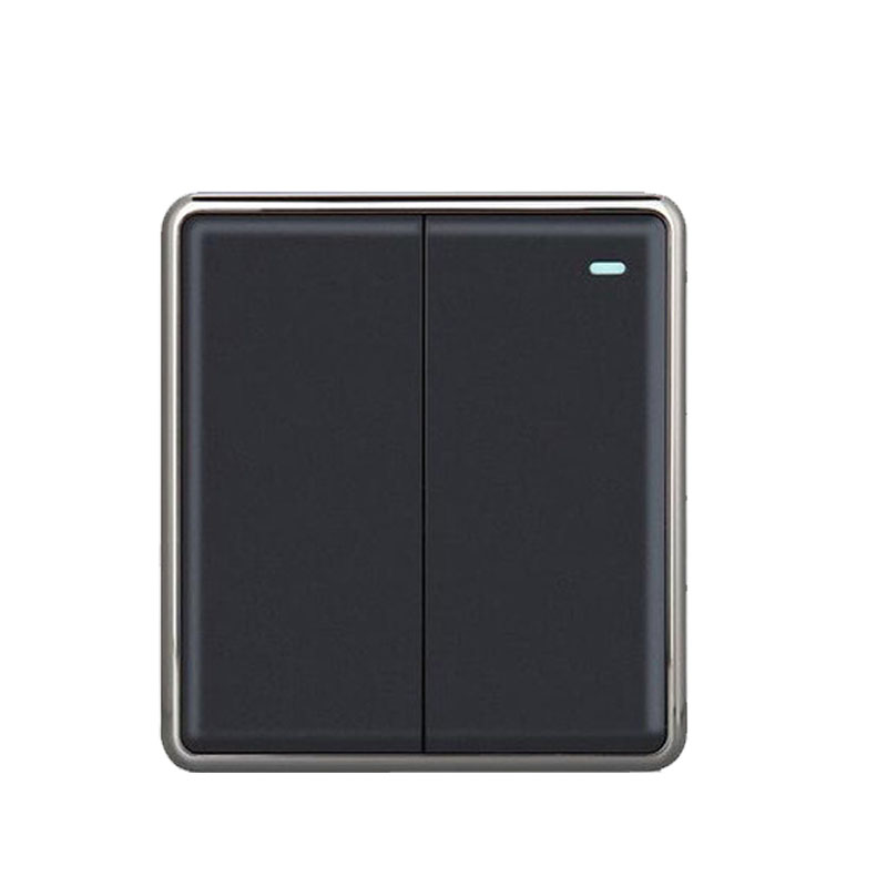 

Black color wall switch and 220-250V 2 gang 1 way / 2 way light switch 86*90mm