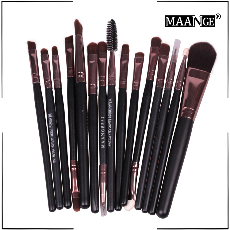 

New Professional 15 PCS Makeup Brushes Set Tools Make-up Toiletry Kit Make Up Brush Set Case Cosmetic Foundation Brush