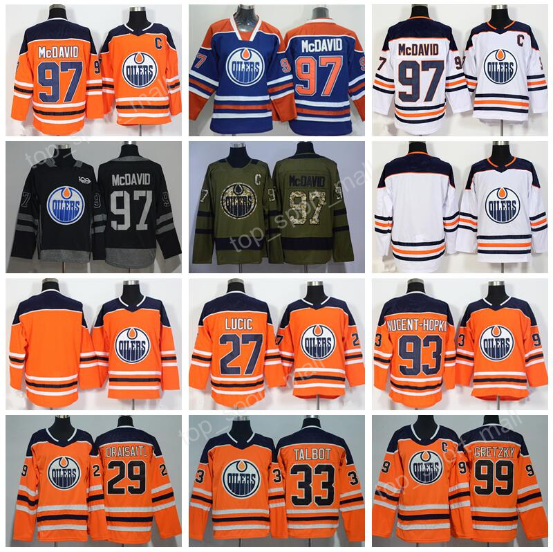 

Hockey Edmonton Oilers 97 Connor McDavid Jersey 19 Patrick Maroon Milan Lucic Leon Draisaitl Cam Talbot Ryan Nugent-Hopkins Wayne Gretzky, Blank orange
