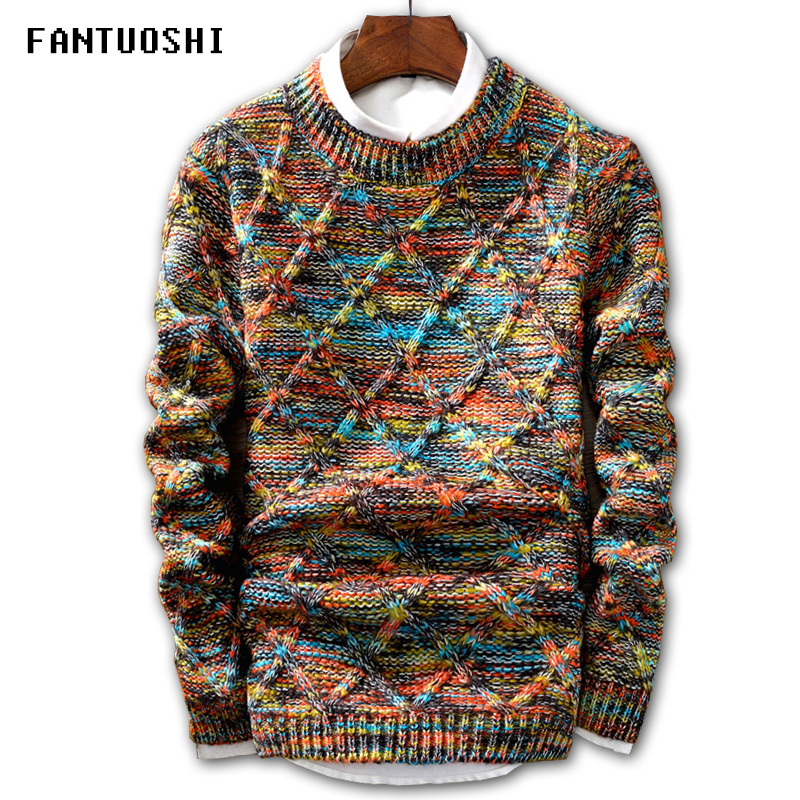 Pull Hommes 2018 Marque de mode Pull Pull Mâle O-cou rayure Slim Fit Tricot Hommes Chandails Homme Pull Hommes XXL S917