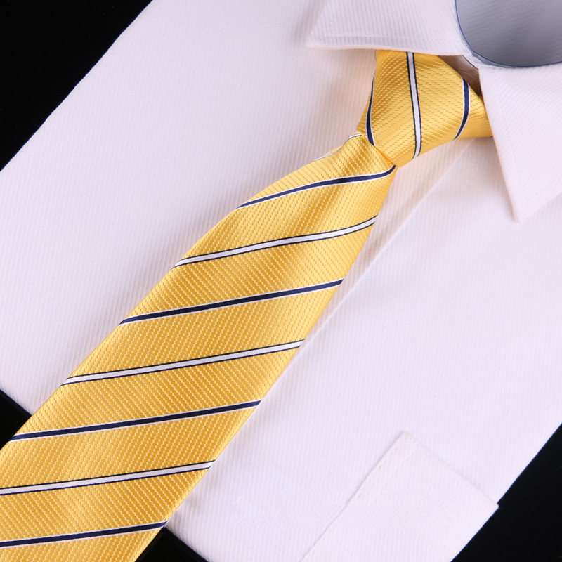 

2018 men women 8cm striped silk tie wedding business neck ties yellow neckties corbatas kravatte stropdas cravate pour homme