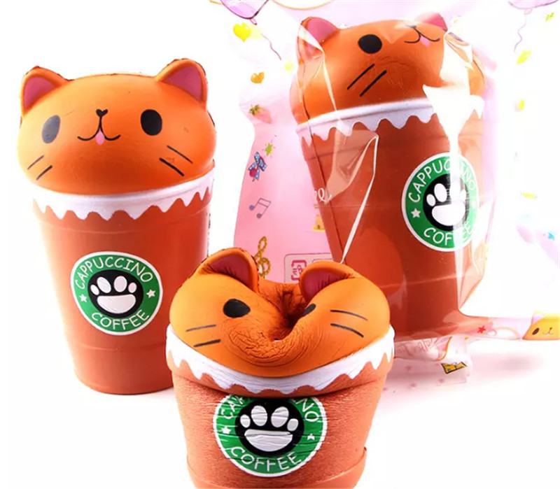 

Cat Squishy Toys Coffee Cup Squishies Cute Animal Slow Rising Vent Children Toy Gifts New Jumbo