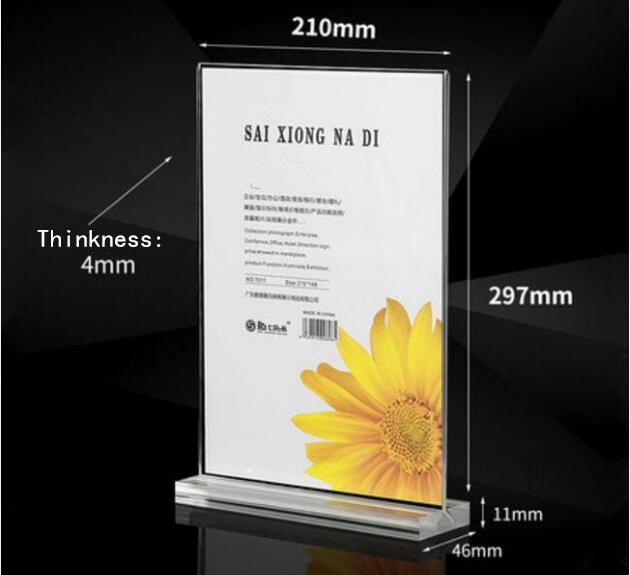 

10pcs High quality T type acrylic poster tag list menu holder clear desk sign frame label holder KTV hotel restaurant table label rack