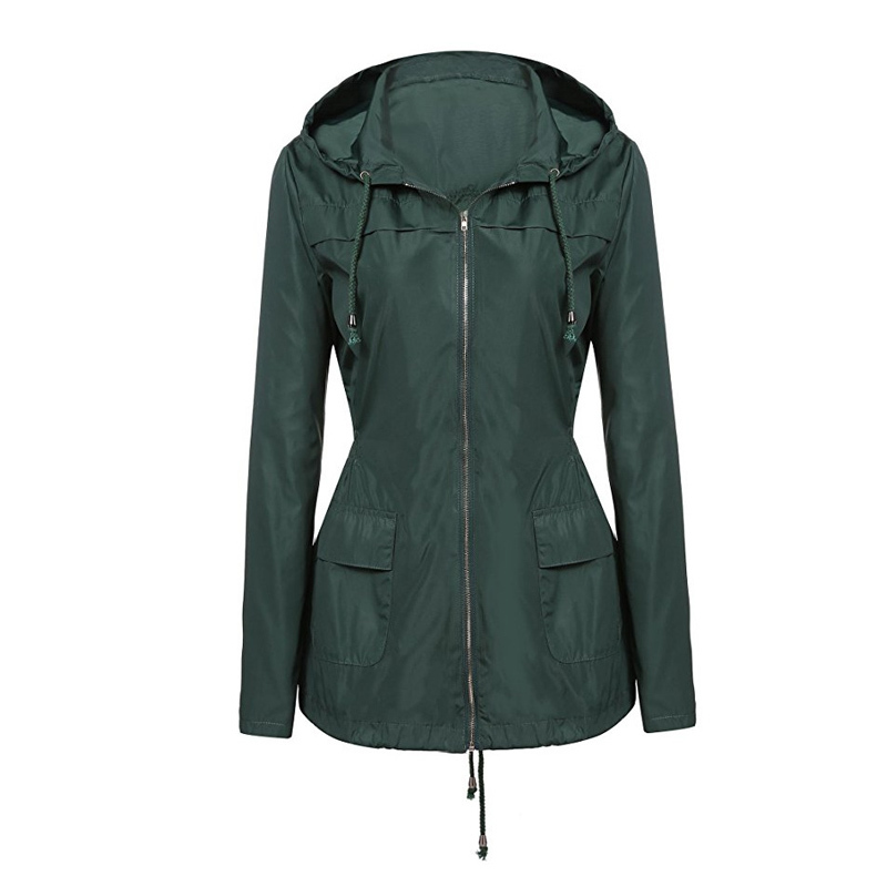 Windbreaker Women Long Sleeve Autumn Womens Jacket 2018 Hooded Spring Jackets Oversized Waterproof Outerwear Rain coats Female S18101201