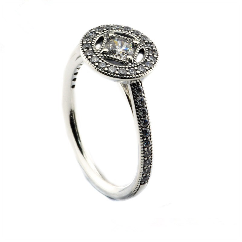

Compatible with Pandora jewelry ring silver Vintage Allure Clear CZ rings 100% 925 sterling silver jewelry wholesale DIY For Women