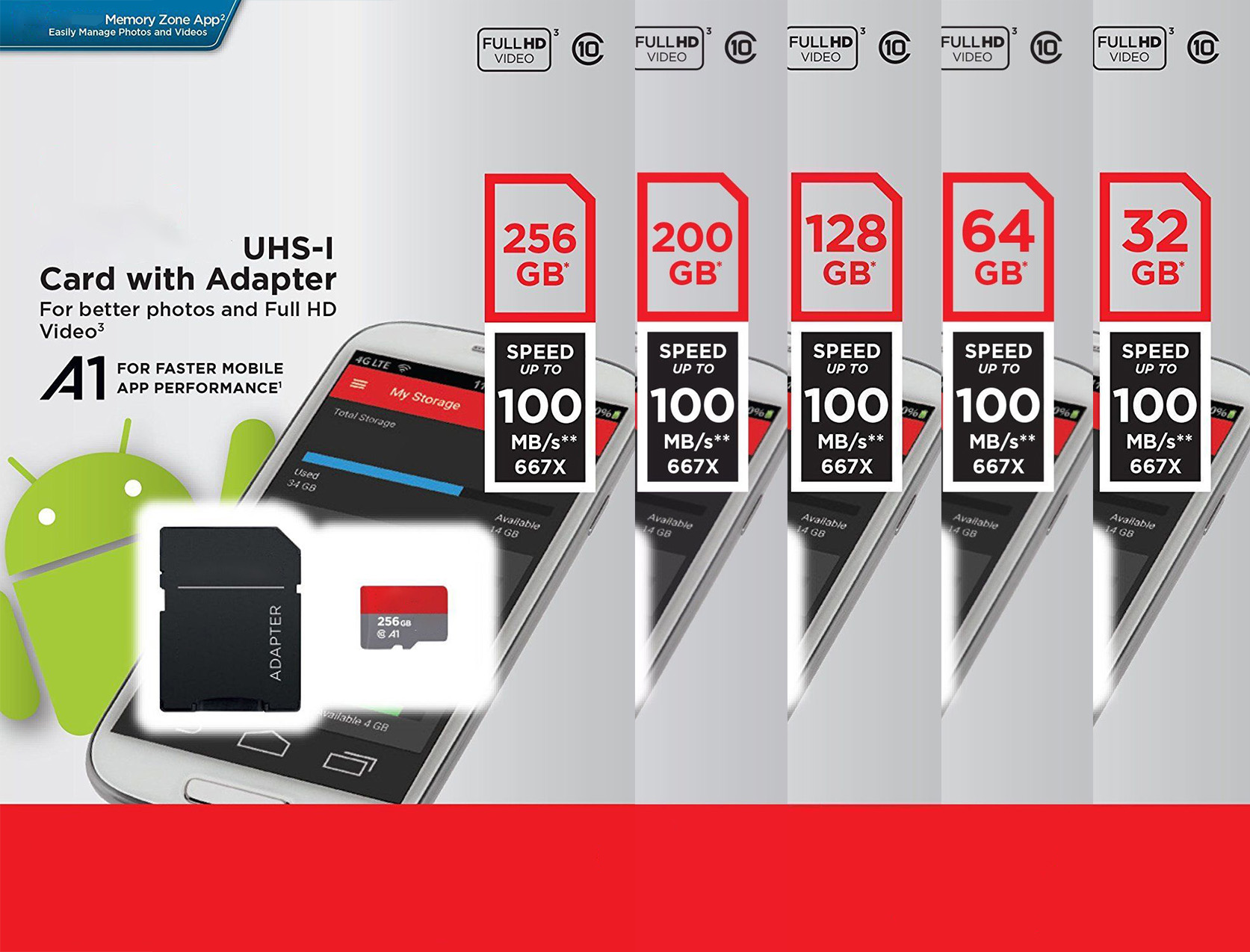 

NEW Ultra A1 32GB 64GB 128GB 200GB 256GB Micro Memory SD Card 98MB/s UHS-I C10 TF Card with Adapter