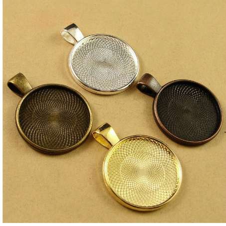 

10pcs 20mm Round Pendant Blanks Base Setting Tray Zinc Alloy for Glass Gem Cameo Cabochons Diy Jewelry accessories