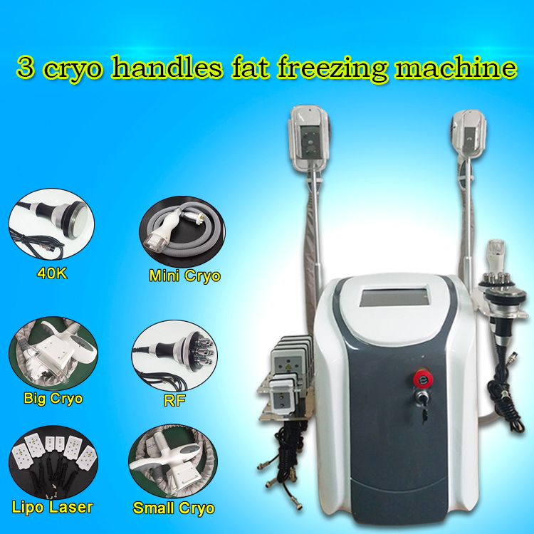 6 In 1 Fat Reezing Machine Cryolipolysis Waist Slimming Cryotherapy 40K Cavitation Rf Reduction RF Lipo Laser CE/DHL