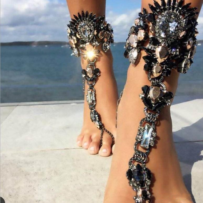 

Bohemia Crystal Anklet Summer Beach Vacation Ankle Bracelet Sandals Sexy Leg Chain For Female Hot Sale