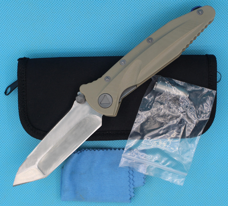 

1Pcs Sand Survival Folding knife D2 Satin Tanto Blade Ball Bearing Outdoor Camping Hiking Tactical Knives