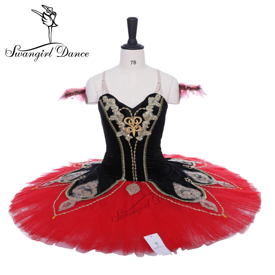 

Black Red La Esmeralda Professional Ballet Tutu Girls classical Ballet Tutu Stage Costume Adult Performance Pancake Tutus BT8936B, White