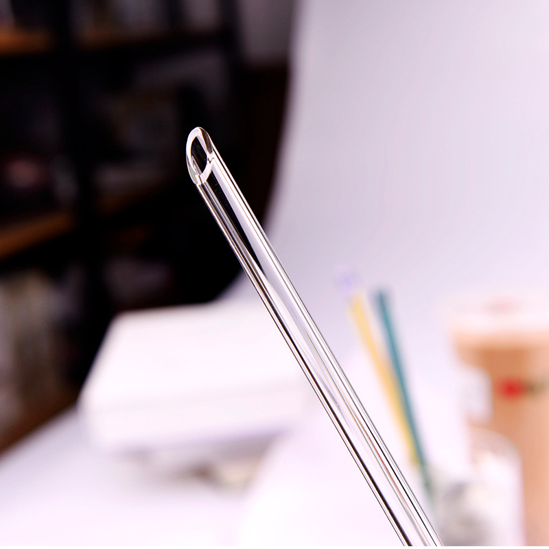 

Reusable Eco Transparent Glass Drinking Straw Borosilicate Glass Drinking Straws Milk Cocktail Drinking Straw Sharp Bottom