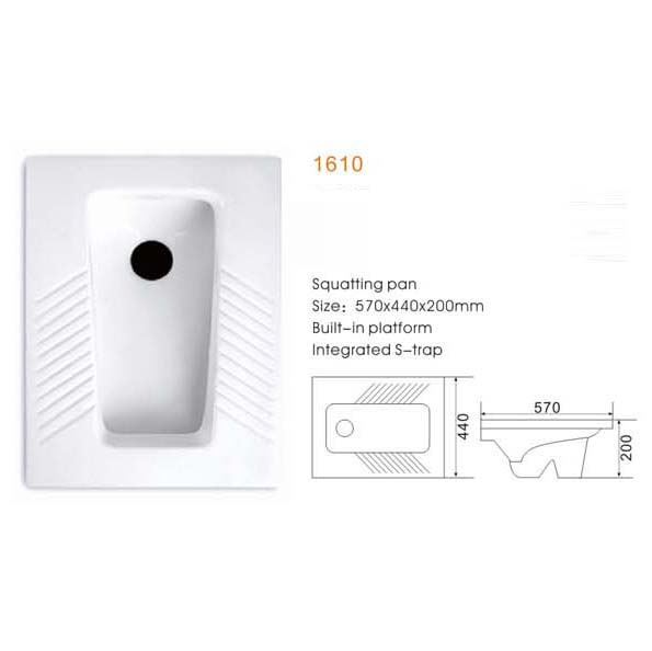 

Squatting pan W.C toilet 1610 Other Building Supplies Ceramic home squat deodorant slippery bathroom sanitary ware