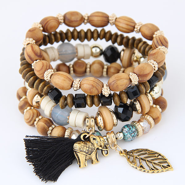 

Bohemian Bracelets for Women Bijoux Tassel Bracelets & Bangles Multi Charm Bracelet Femme Pulseras Beads Chain Bracelets