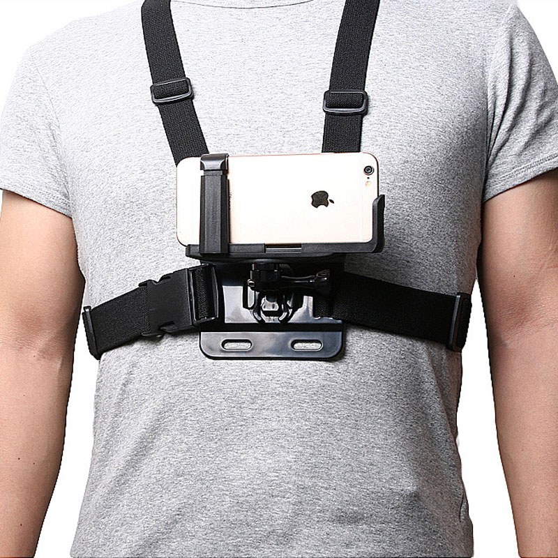 

Universal Phone Clip Holder with Gopro Chest Belt/ Head Strap for iPhone Samsung Huawei xiaomi smartphone for Climbing Cycling