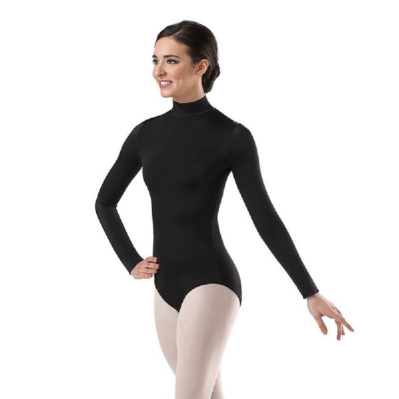 Freebily Womens Turtleneck Sleeveless Gymnastics Unitard Bodysuit Footless Dance Leotard
