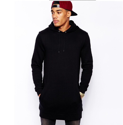 Mode Hommes Casual Long Pull Chapeau Hoodies Zip Côté Solide Sweatshirts Hip Hop À Manches Longues Streetwear Hommes Tops Vêtements