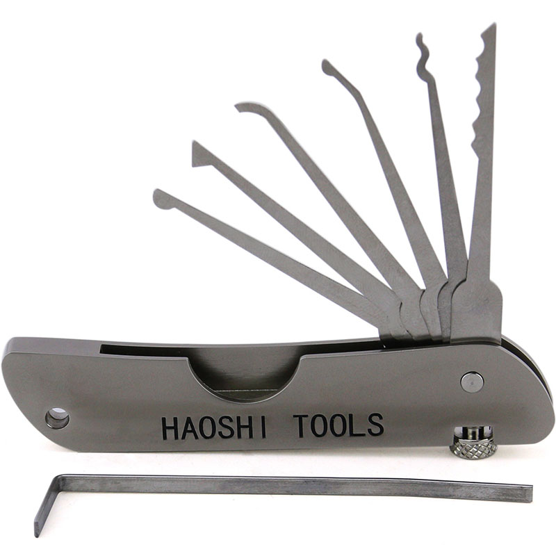 

Haoshi Jackknife Lock Picking Set - Portable Multi-tool Pick Set in Your Pocket - Best Keychain Lock Pick Set for Sale