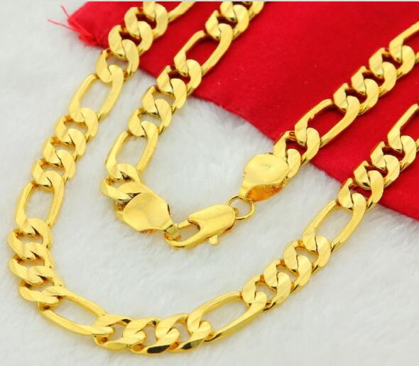 

Men's Italian 10mm 14k Yellow Gold Fill 24" Figaro Link Chain Necklace