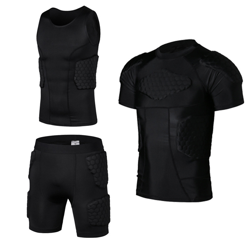 

Honeycomb Pad Soccer Rugby Basketball Jersey Armor Vest Shorts T-shirt Anti Crash Sportwear Sport Safety Men's clothing, Short