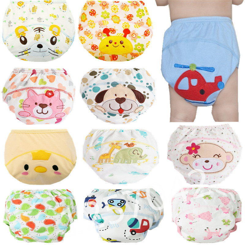 

Mix 5Pcs Cute Baby Reusable Nappies Cloth Diaper Wholesale Washable Infants Cotton Training Pants Panties Nappy Changing