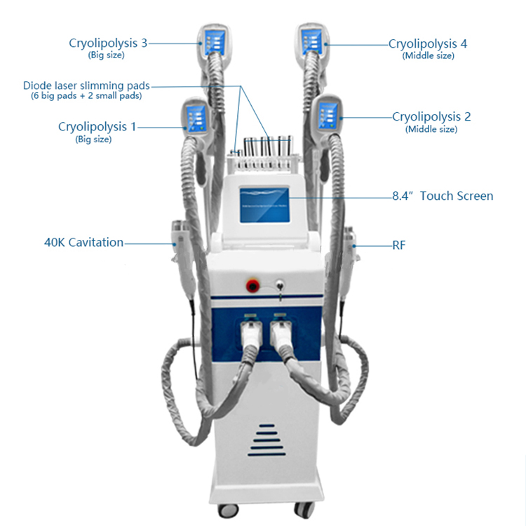 cryolipolysis poignées gel graisse machine gel de graisse à ultrasons cavitation RF minceur lipo laser 2 travaillent ensemble