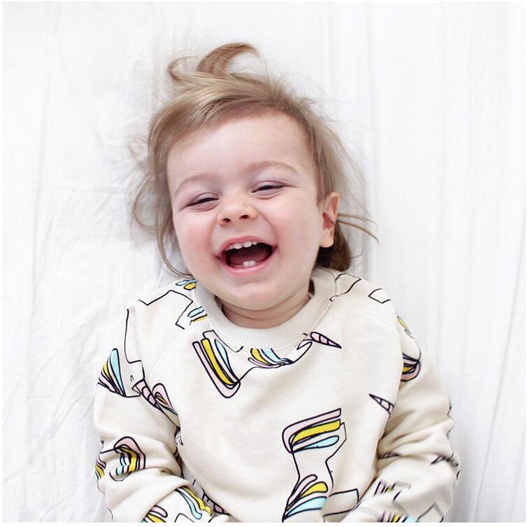 

Girl Boy Unicorn Printed Hoodies without Hat Baby Unicorn Long Sleeve T-shirt Children Spring Autumn Hoodies Kids Clothes XAM 001, As picture