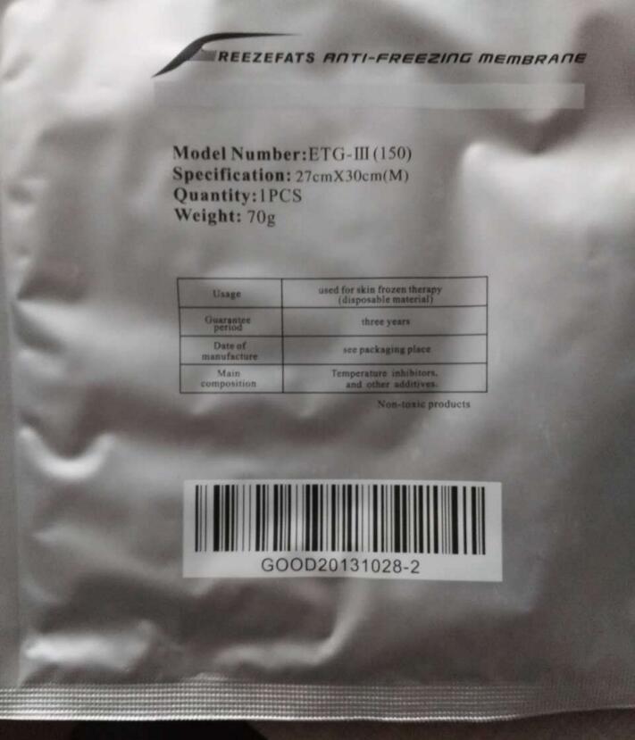

High Quality Slimming Machine Antifreeze Membrane Anti Freezing Membrane Film Cryo Pad 27 30 Cm/34 42 Cm
