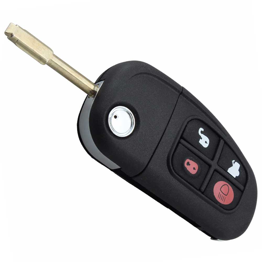 Car 4 Buttons Remote Flip Folding Key FOB Case Shell Uncut Blade For Jaguar X type XJ type S type-image-416455098