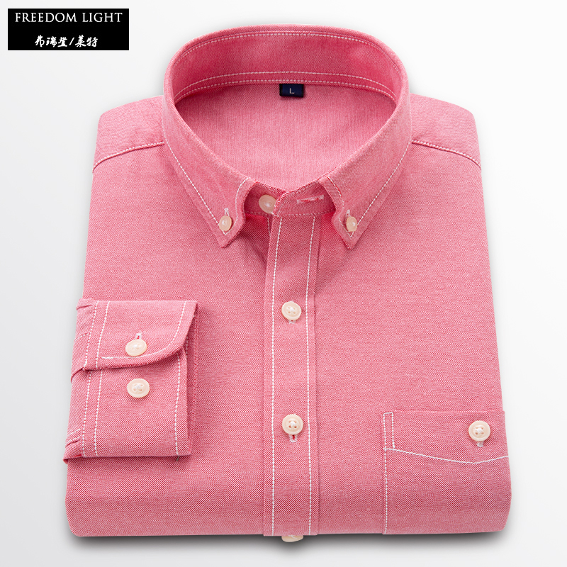 

Mens Dress Shirts Long-sleeved Oxford Solid Shirt Men Slim Fit Cotton Shirts Top Quality Casual Men Shirt Asian Plus Size M-5XL, Lake blue