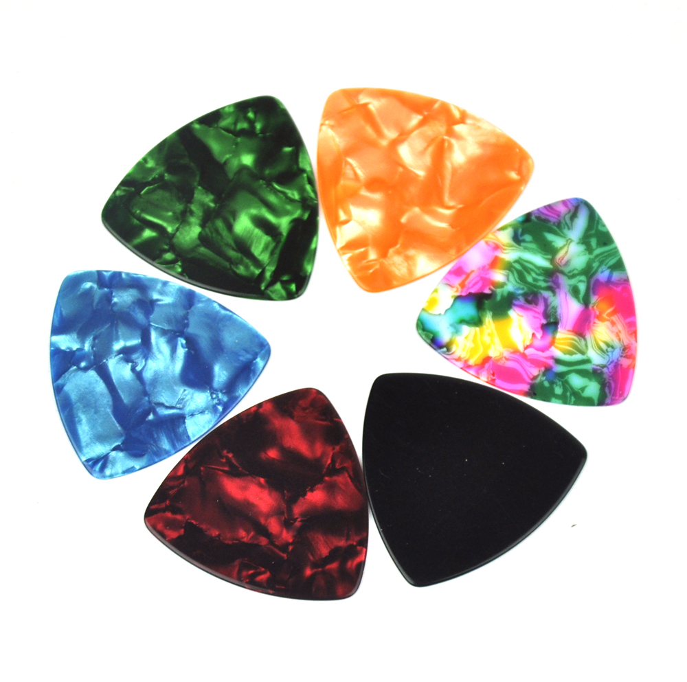 

100pcs Medium 0.71mm Rounded Triangle Guitar Picks Plectrums Blank Celluloid