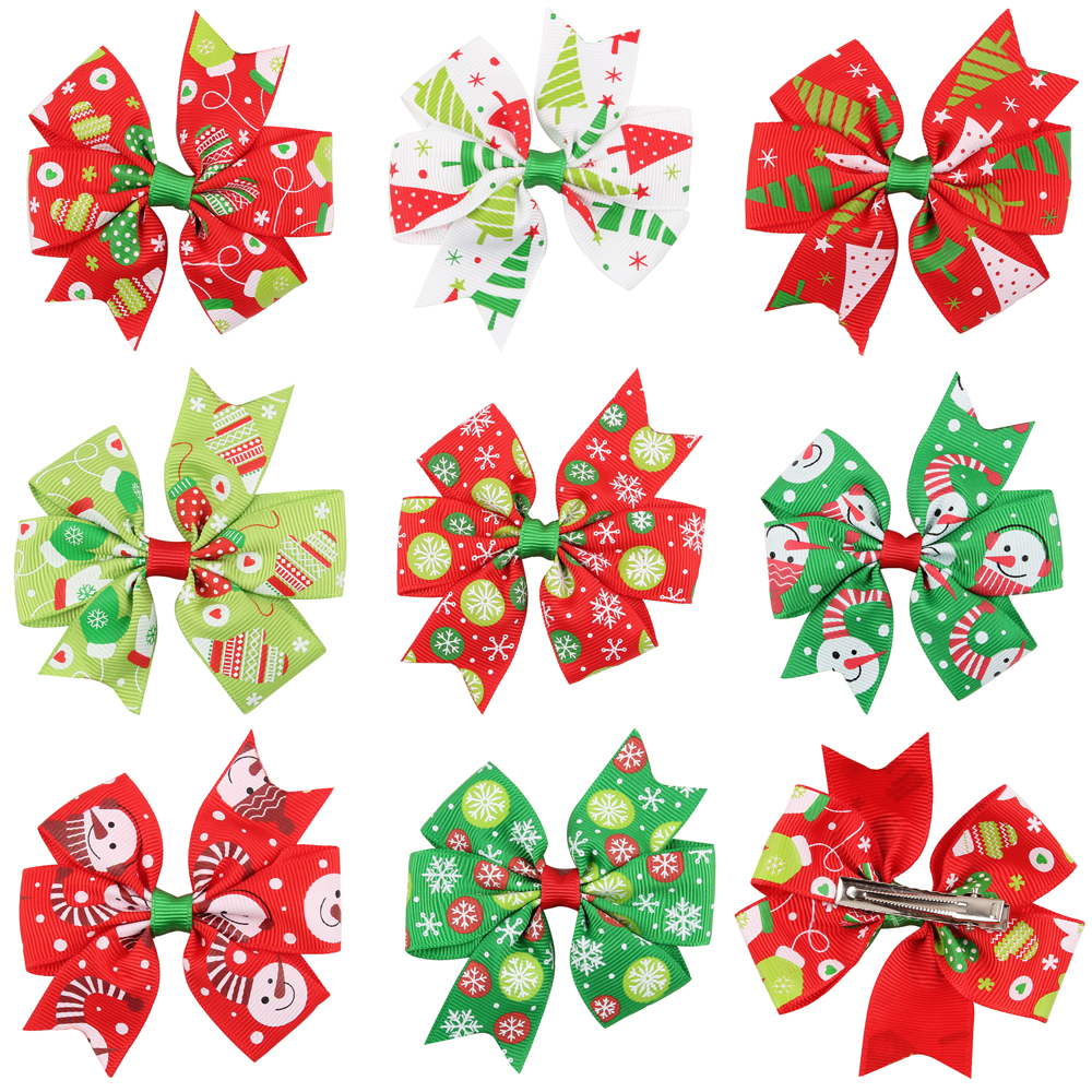 

Cheap New Fashion lovely Wild cartoon printing bow hairpin bow hair accessories for children Headband Gift