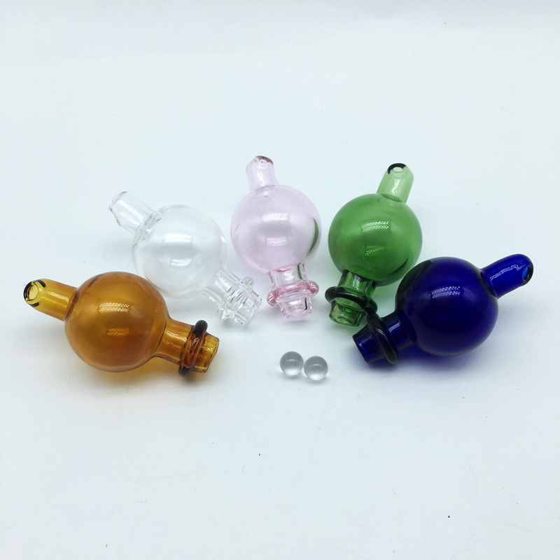 

Smoking Glass Bubble Carb Cap With 2pcs 6mm Dab Terp Pearls For Quartz Thermal Banger Nails Water Bongs Dab Rigs Pipes