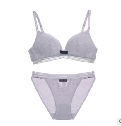 

2018 new no steel ring bra set, thin and no trace lady sexy lace underwear., Beige