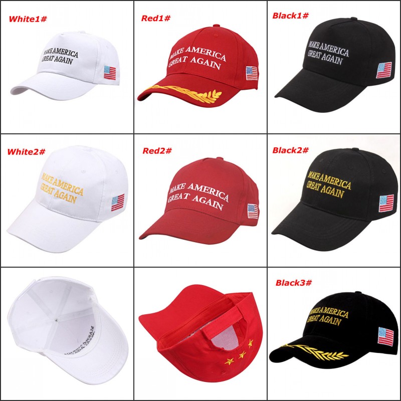

3colors Make America Great Again Letter Hat Donald Trump Republican Snapback Sports Hats Baseball Caps USA Flag Mens Womens Fashion Cap, White