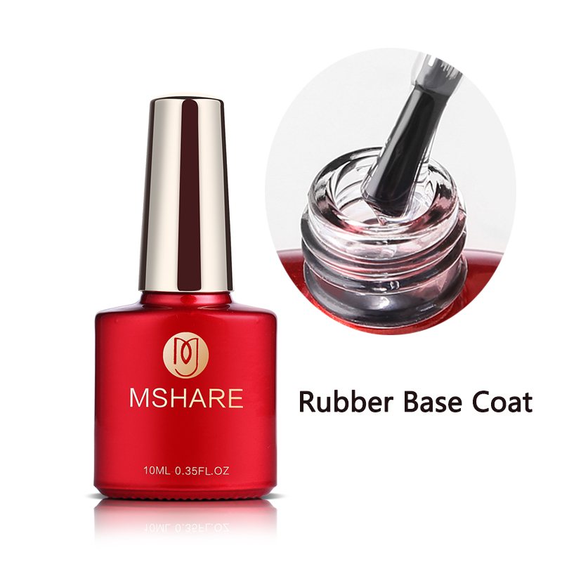 

MSHARE Nails Rubber Base Gel Coat Clear Thick UV LED Primer Gel Vernis Semi Permanent UV primer Long Lasting, As pic