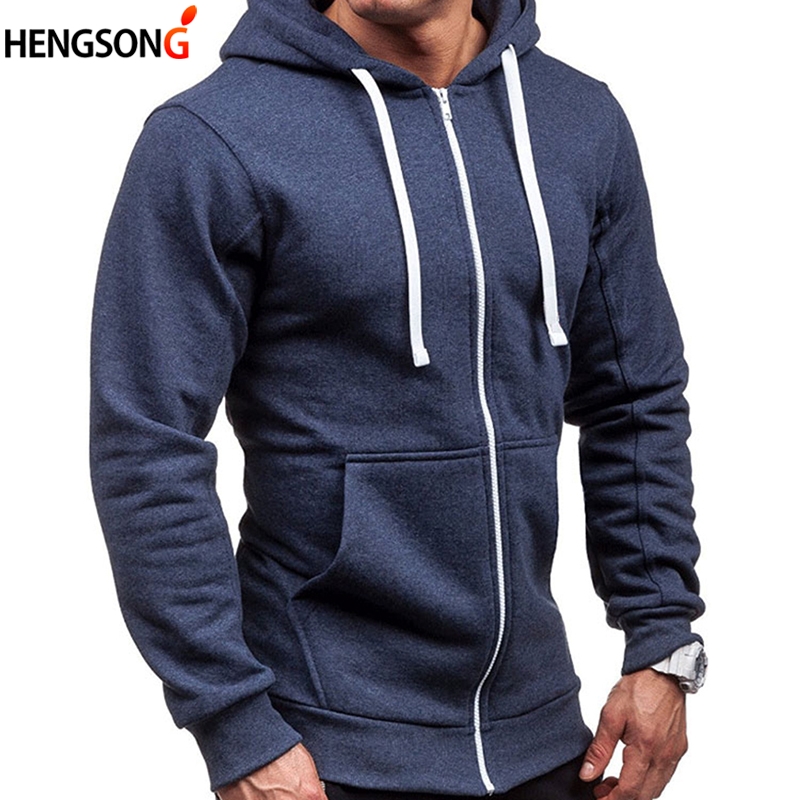 Hommes Running Jacket Sweat à capuche 2018 Automne Homme TrackSuit Poche Cordon à capuchon à manches longues à manches longues à manches courante