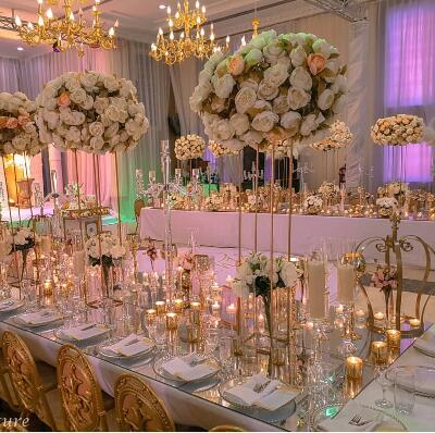 

New 80 cm Tall Gold flower stand Candle Stand Wedding Table Centerpiece Event Road Lead Flower Rack 10 pcs / lot