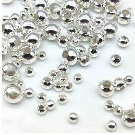 

3/4/5/6mm 200/130/60/50pcs Cheap Beads Fashion Accessories Gold Silver Plated Alloy Space Loose Beads DIY Accessories Wholesale
