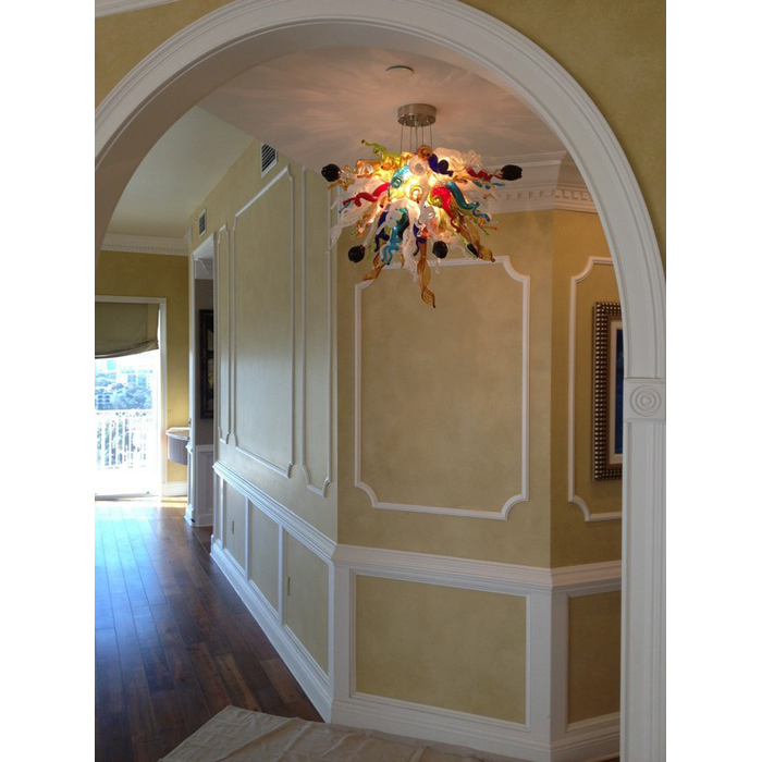 

Foyer Decor Hand Blown Colorful Lamp Chandelier Light Top Quality Murano Glass Pendant Lamps Chihuly Style Modern LED Chandeliers
