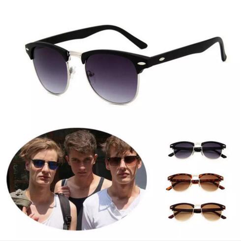 

Retro Fashion Half Frame Flash Mirror Lens Club Vintage Master Metal Frame Rivet Women Sunglasses Fashion Eyewear Goggle Sunglasses 5 Colors
