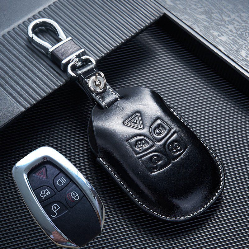 

Leather Car key Fob cover for Jaguar XJ 2009 2010 2011 2012 XJL Key Case Holder Keyless Entry Accessoriess, Color
