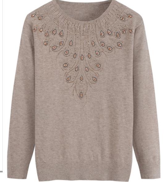 

Medium and old sweater woman long sleeves in spring and Autumn, Red